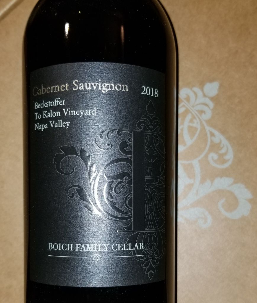 2018 Boich Family Cellar Cabernet Sauvignon Beckstoffer To Kalon ...