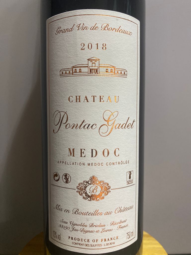 2018 Château Pontac Gadet France Bordeaux Médoc CellarTracker