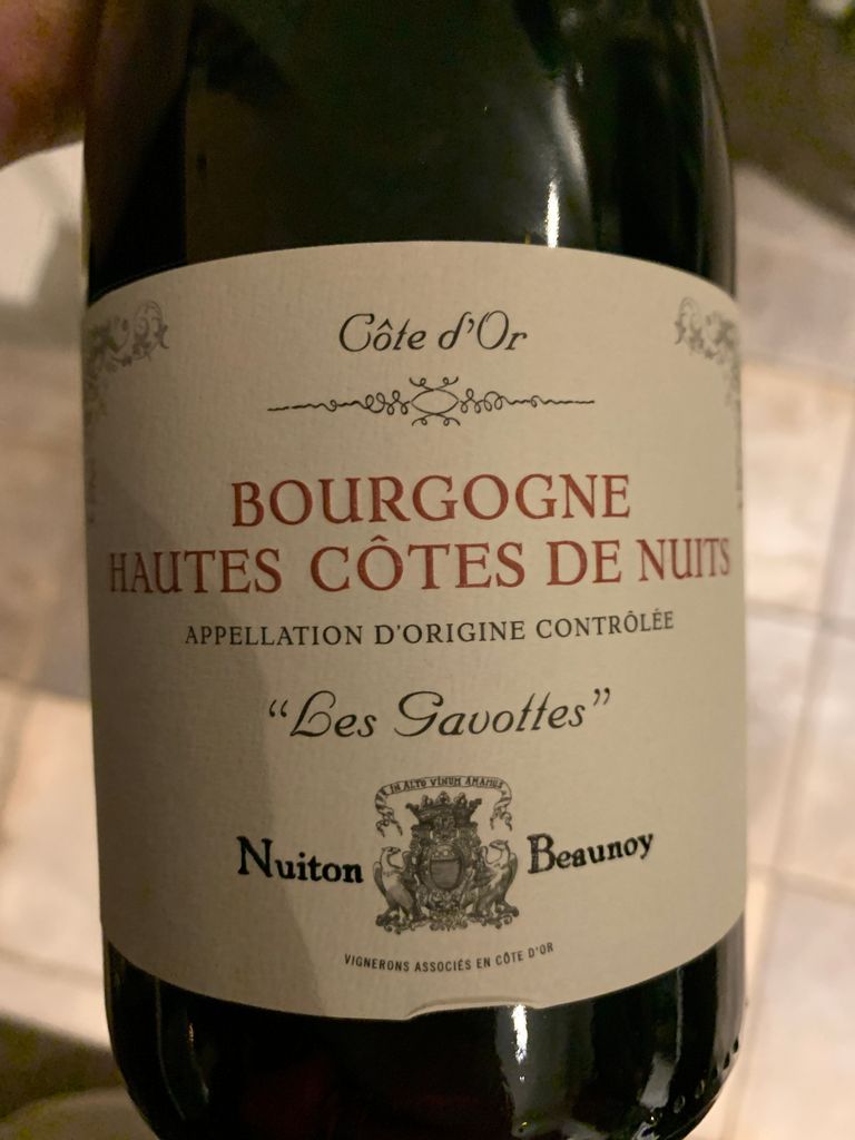 2019 Nuiton-Beaunoy Bourgogne Hautes-Côtes De Nuits Les Gavottes ...