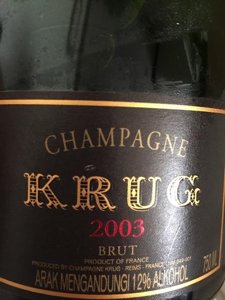 Krug, Brut Champagne 2003 Vintage – Little West Wine & Spirits
