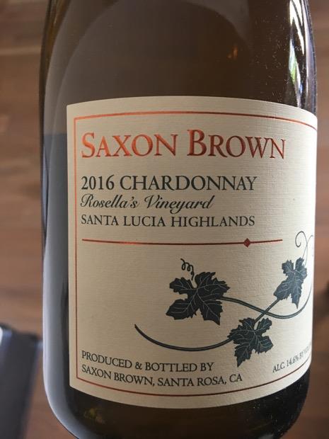 2016 Saxon-Brown Chardonnay Rosella's Vineyard, USA, California ...