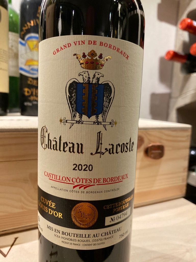 2021 Château Lacoste Cuvée Louis d'Or, France, Bordeaux, Libournais ...