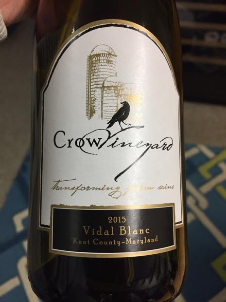 2020 Crow Vineyard Vidal Blanc Usa Maryland Eastern Shore