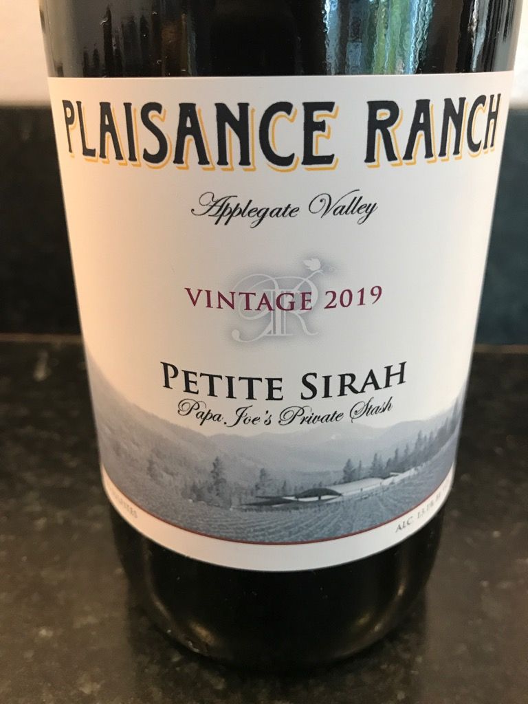 2019 Plaisance Ranch Petite Sirah, USA, Oregon, Southern Oregon