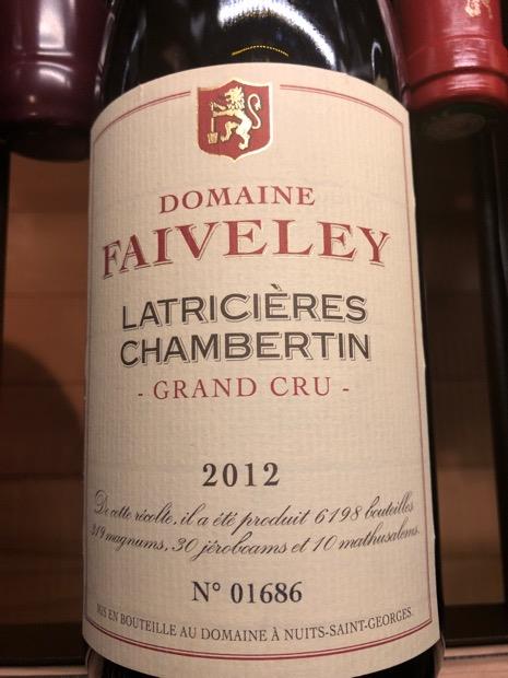 2012 Faiveley Latricières-Chambertin, France, Burgundy, Côte de 