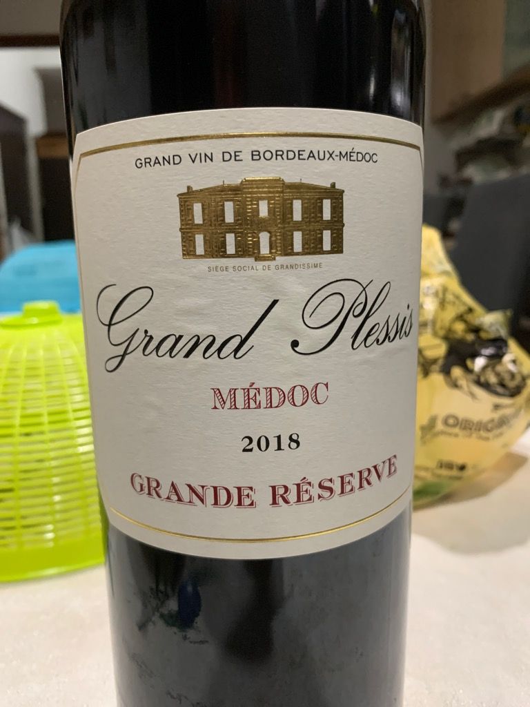2018 Grand Plessis Grande Réserve - CellarTracker