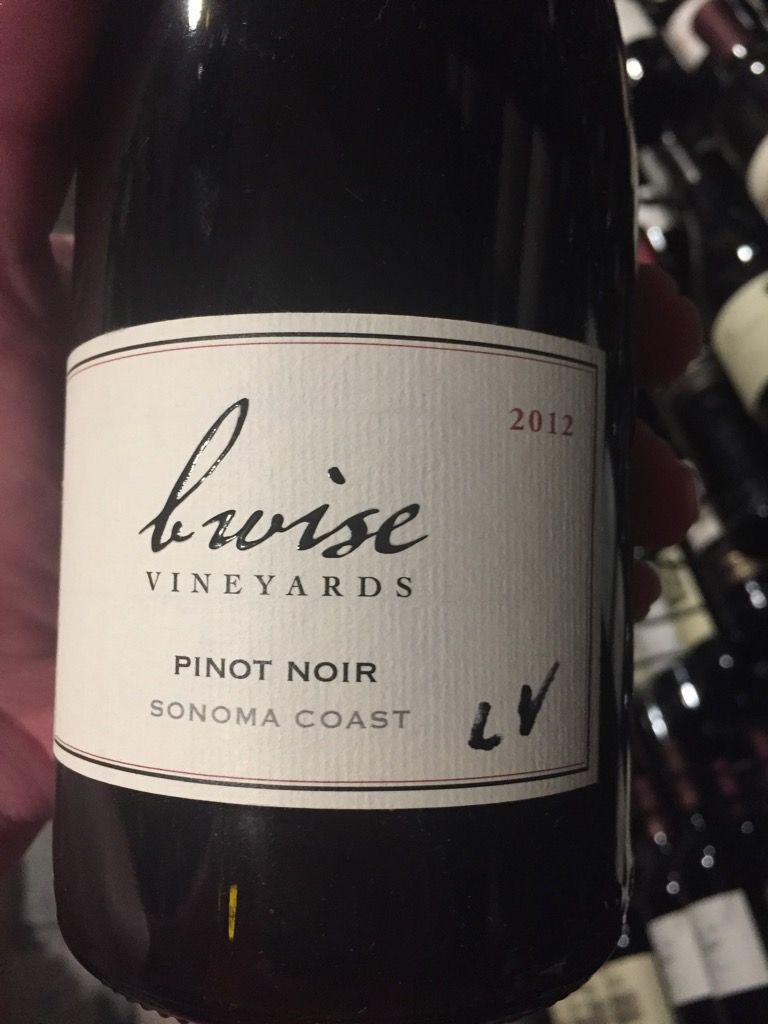 2012 B. Wise Vineyards Pinot Noir Sonoma Coast, USA, California, Sonoma ...