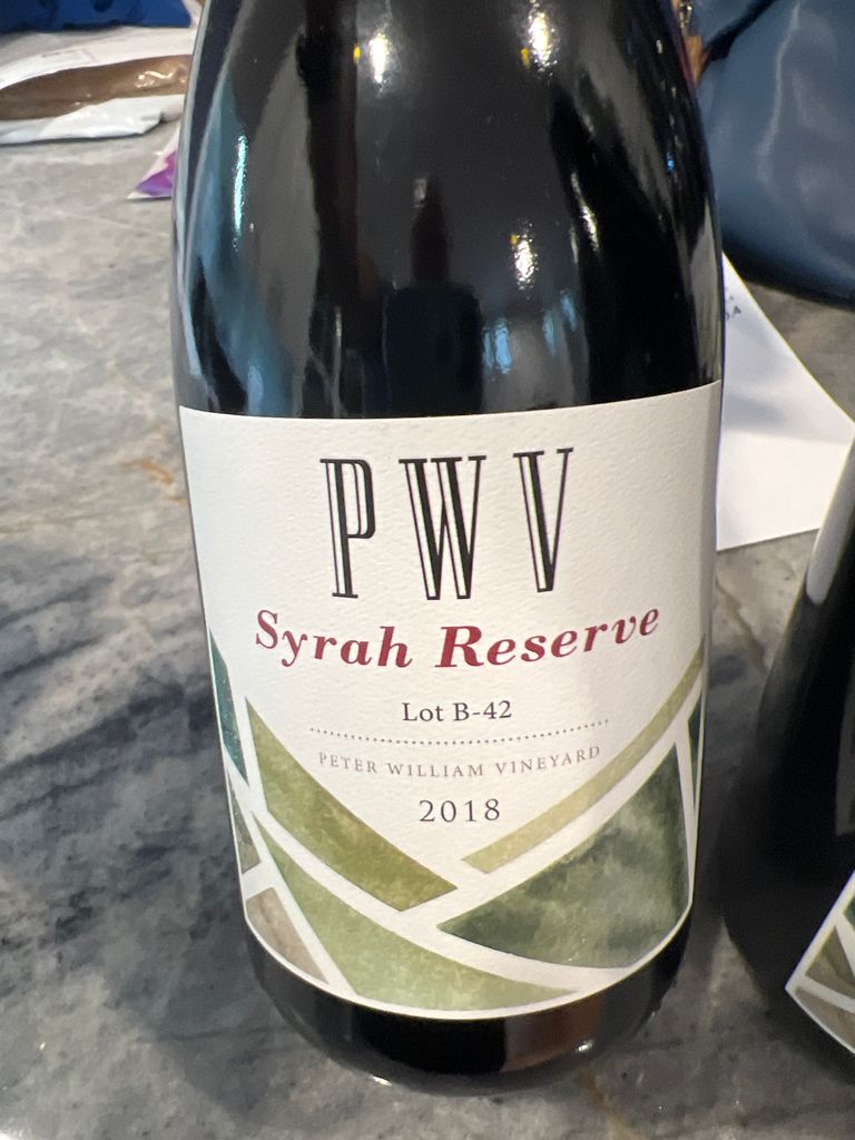 2018 Peter William Syrah Reserve Lot B-42 Peter William Vineyard, USA ...