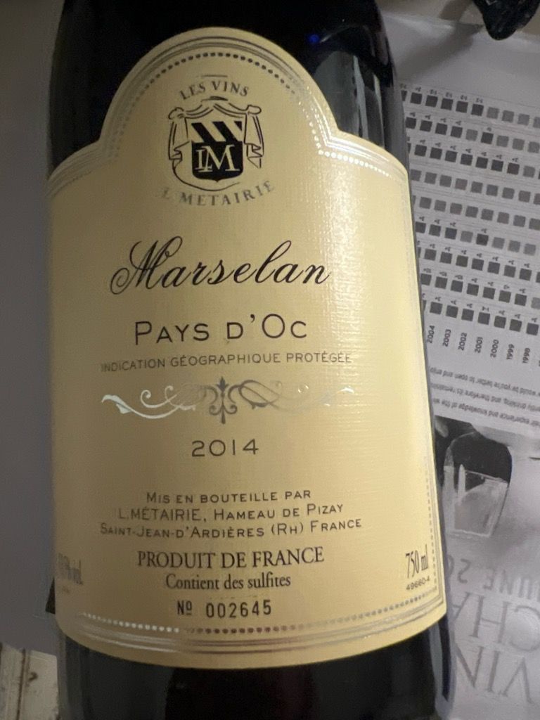 2012 L. Metairie Marselan - CellarTracker