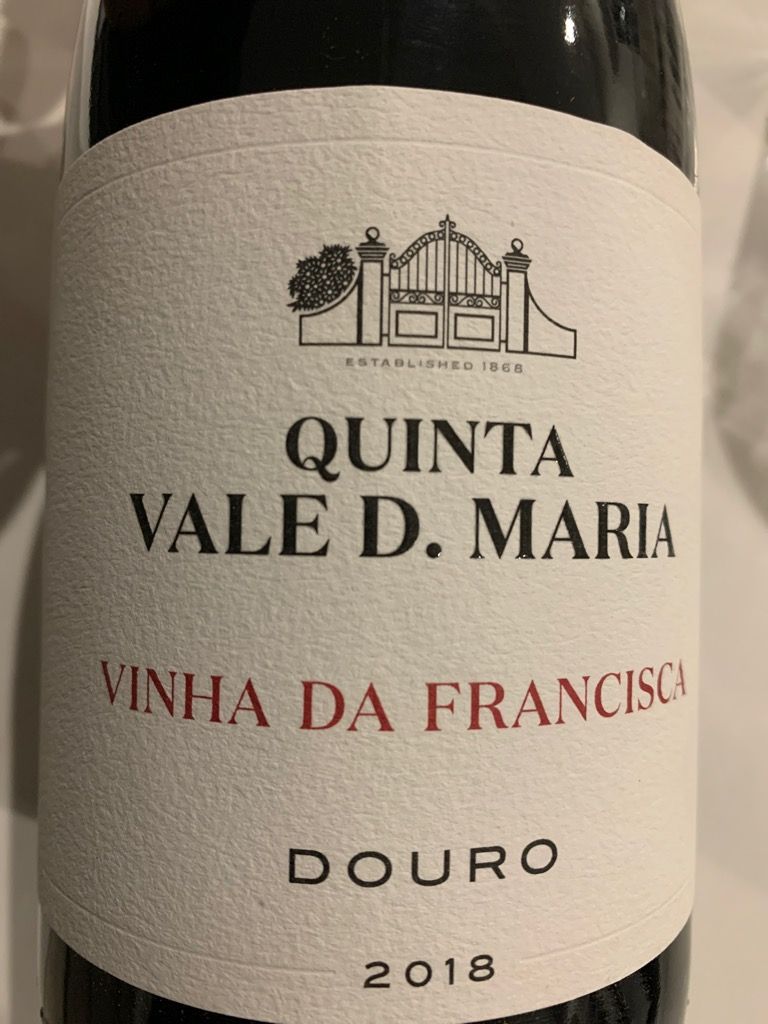 2018 Quinta Vale D. Maria Douro Vinha da Francisca, Portugal, Douro ...