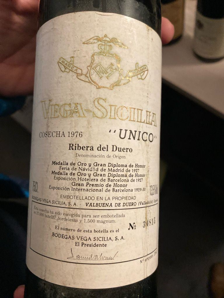 1974 Bodegas Vega-Sicilia Ribera del Duero Único - CellarTracker
