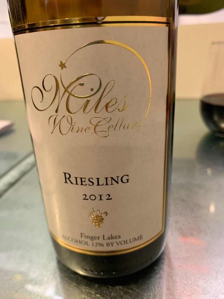 2012 Miles Wine Cellars Riesling, USA, New York, Finger Lakes, Seneca
