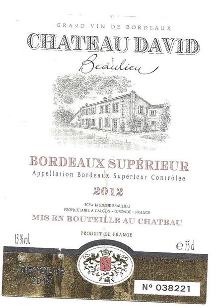Chateau david bordeaux sup. 750ml (3760047440104)