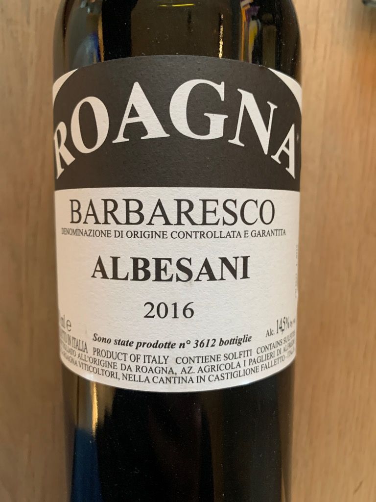 2016 Roagna Barbaresco Albesani - CellarTracker