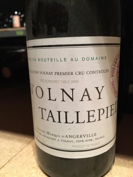 ワイン VOLNAY TAILLEPIEDS 2000 2000 Domaine Marquis d'Angerville Volnay 1er Cru Taillepieds