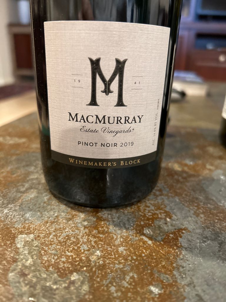 2019 MacMurray Ranch Pinot Noir Winemaker's Block Selection Russian ...