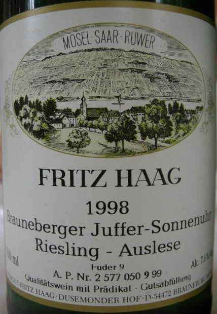 2013 Fritz Haag Brauneberger Juffer-Sonnenuhr Riesling Auslese