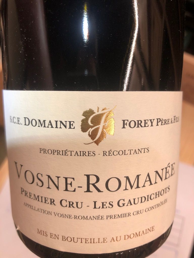 Vosne-Romanée1erCru Les Gaudichots 2018 2018 Forey Père et Fils Vosne-Romanée 1er Cru Les Gaudichots