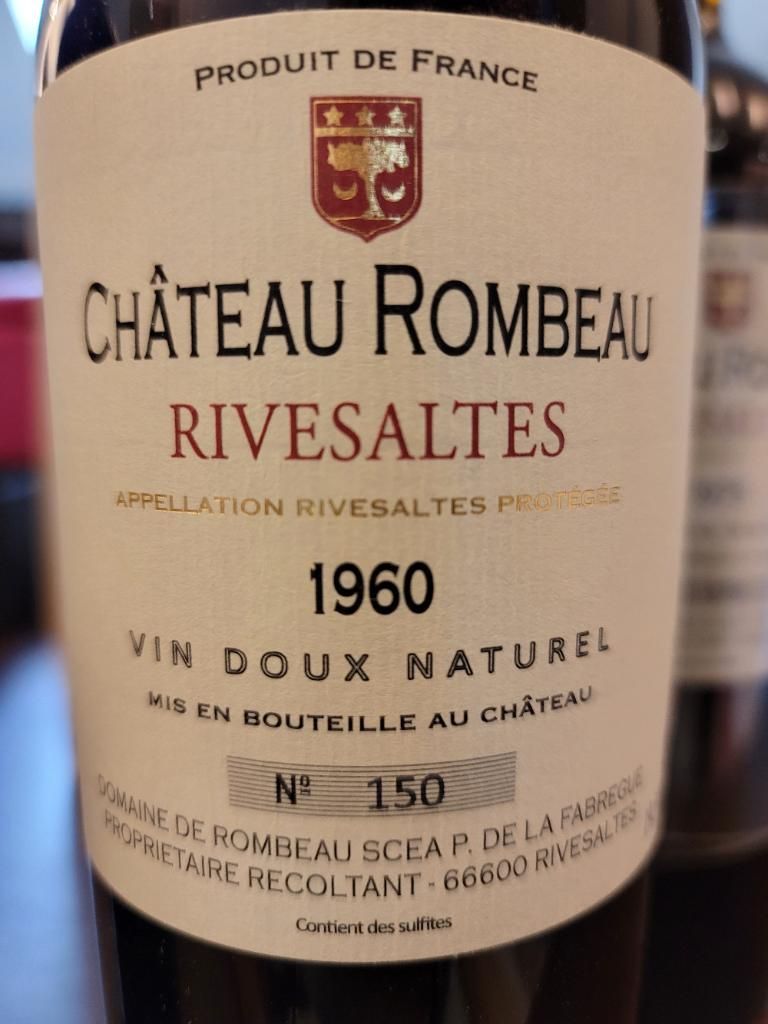 1958 Château Rombeau Rivesaltes - CellarTracker