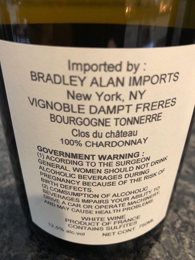 An Absolutely Amazing White Burgundy Value - Vignoble Dampt's