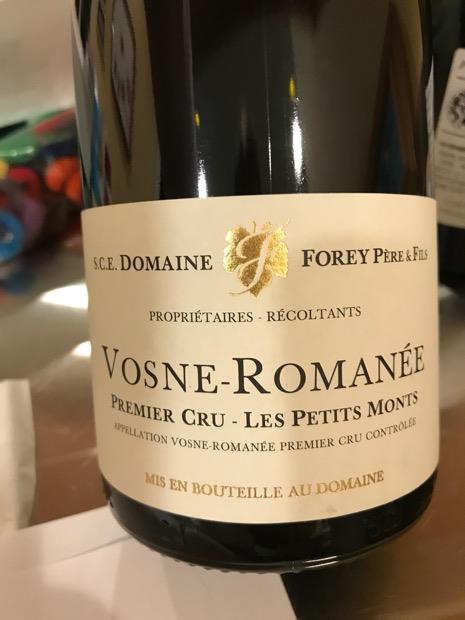 2015 Forey Père et Fils Vosne-Romanée 1er Cru Les Petits Monts, France ...