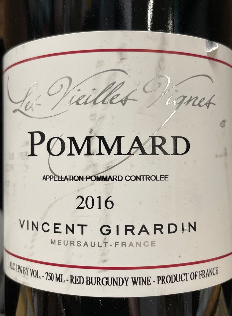 ワイン Vincent Girardin Pommard Premier Cru1996 Vincent Girardin Pommard Les Vieilles Vignes - 2022(750ml