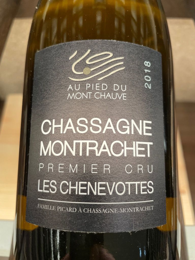 2020 Au Pied du Mont Chauve ChassagneMontrachet 1er Cru Les Chenevottes, France, Burgundy, Côte