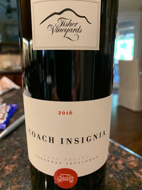 2016 Fisher Vineyards Cabernet Sauvignon Coach Insignia, USA, California,  Napa Valley - CellarTracker