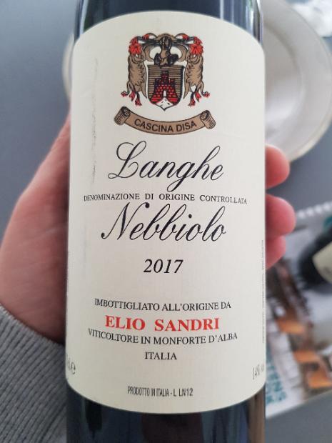 2017 Elio Sandri Langhe Nebbiolo, Italy, Piedmont, Langhe, Langhe DOC ...
