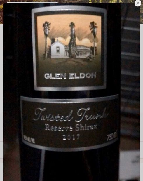 2017 Glen Eldon Shiraz Reserve Twisted Trunk CellarTracker